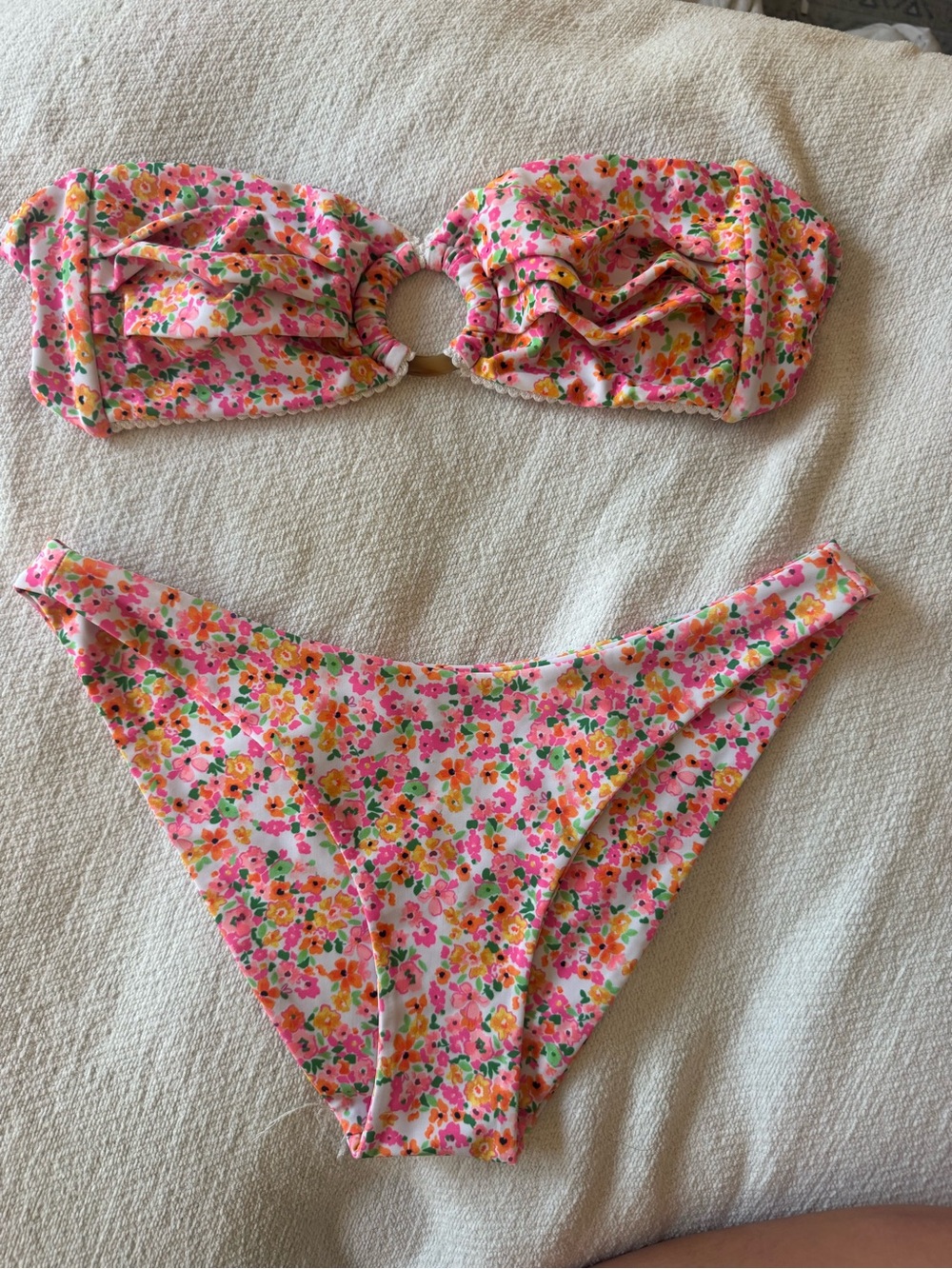 Kulani Kinis Floral Bikini Set in Pink, Orange, Green